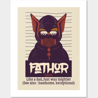 Fathor Definition Like A Dad Just Way Mightier, Dad Funny Sayings, Cute Fathers Day Gift, Dog Dad Who Loves Dogs, Papa Definition T-Shirt Posters and Art